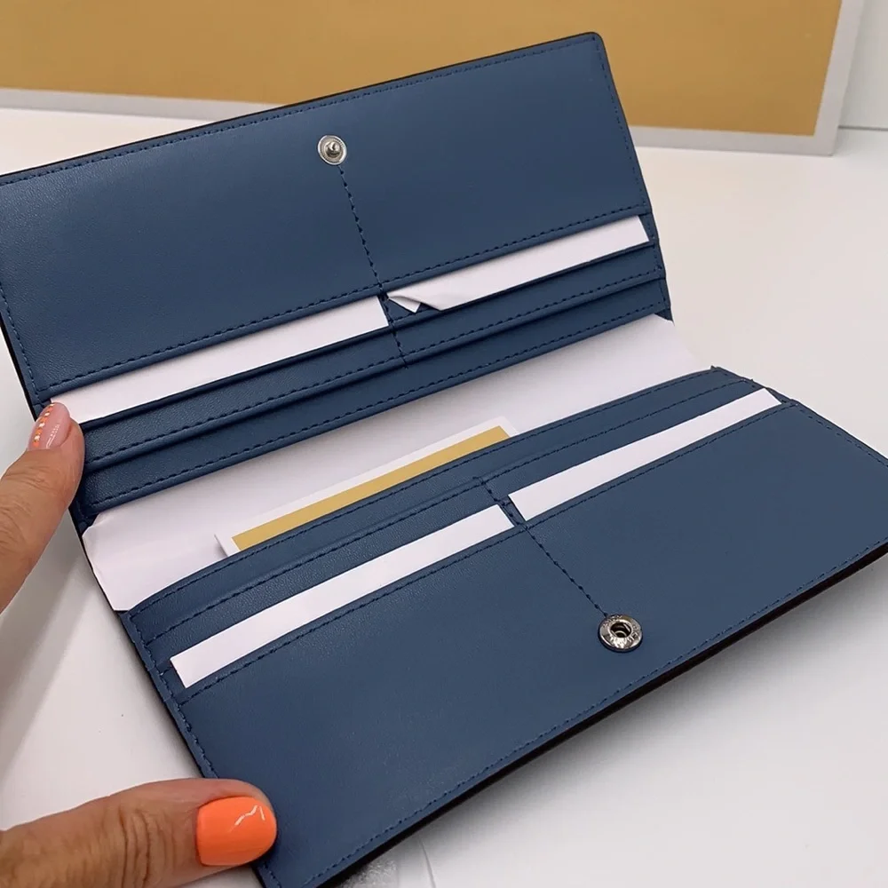 Michael Kors Reed Large Snap Bifold Wallet Denim Color